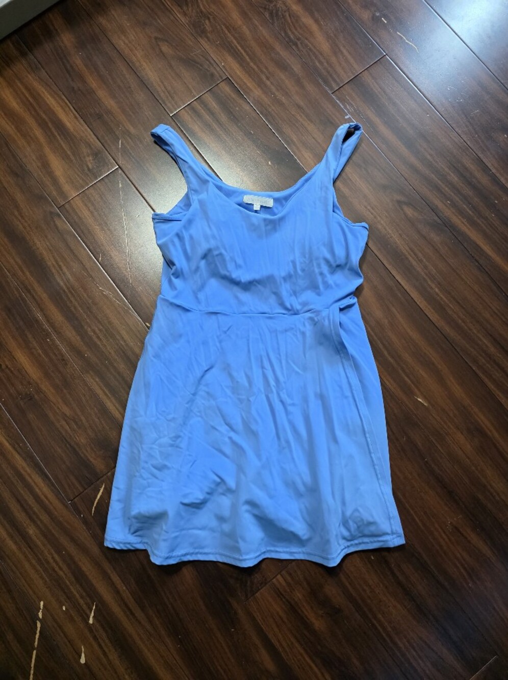 Bright Blue Sleeveless Scoop Neck Tennis Dress